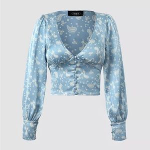 Cider Floral V-neck Blouse